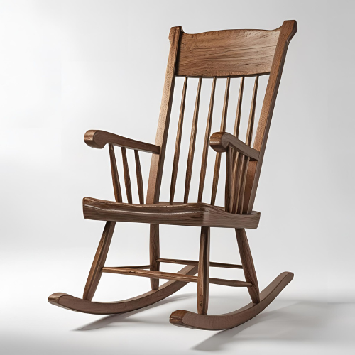 Traditional Walnut Wood Rocker