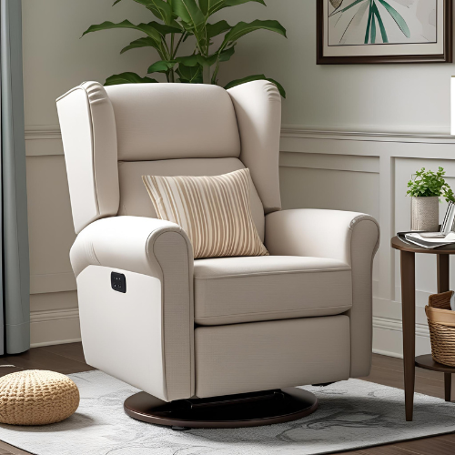 Wingback Comfort Glider in Cream
