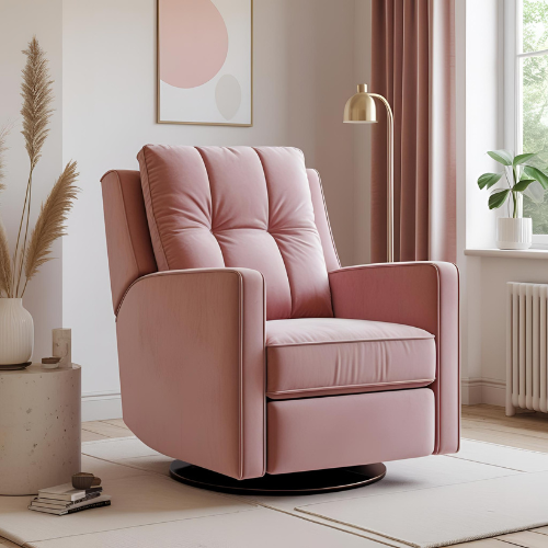 Velvet Blush Swivel Glider Combo