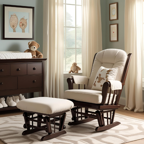 Traditional Glide Rocker Espresso with Ottoman